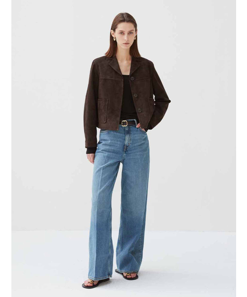 VERDEMAR(ベルデマール)の「Italian suede Three Button JK_Dark Brown(ライダースジャケット・レディース・その他・SMALL/MEDIUM)」の2枚目の写真