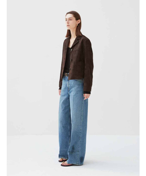VERDEMAR(ベルデマール)の「Italian suede Three Button JK_Dark Brown(ライダースジャケット・レディース・その他・SMALL/MEDIUM)」の3枚目の写真