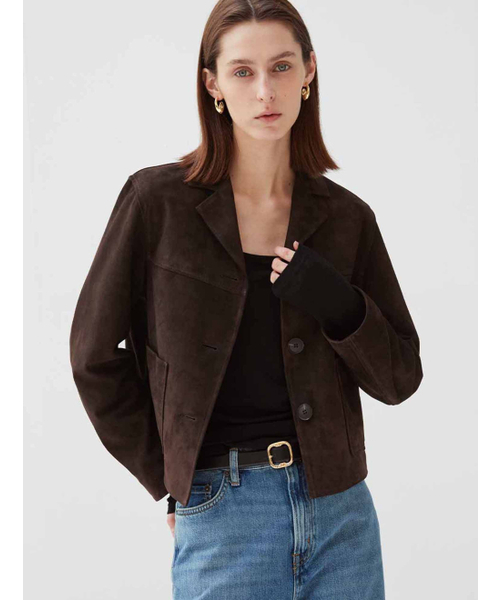 VERDEMAR(ベルデマール)の「Italian suede Three Button JK_Dark Brown(ライダースジャケット・レディース・その他・SMALL/MEDIUM)」の5枚目の写真