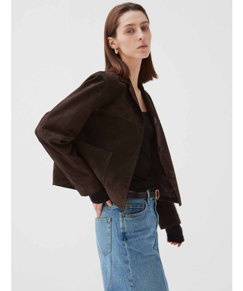 VERDEMAR(ベルデマール)の「Italian suede Three Button JK_Dark Brown(ライダースジャケット・レディース・その他・SMALL/MEDIUM)」の6枚目の写真