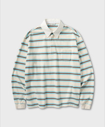 ストライプラグビーTシャツ_BEIGE
