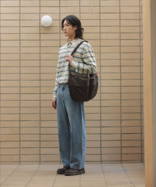 NONBLANK(ノンブランク)の「ストライプラグビーTシャツ_BEIGE(ポロシャツ・メンズ・ベージュ・MEDIUM/LARGE/X-LARGE)」の14枚目の写真