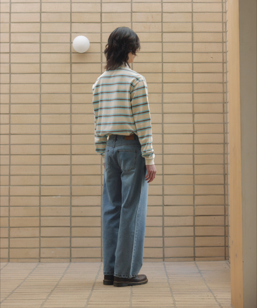 NONBLANK(ノンブランク)の「ストライプラグビーTシャツ_BEIGE(ポロシャツ・メンズ・ベージュ・MEDIUM/LARGE/X-LARGE)」の15枚目の写真