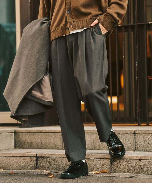 417 EDIFICE（フォーワンセブンエディフィス）の「”4WAYストレッチ”  オーセンティック２タックパンツ（スラックス・メンズ・ブラック/カーキ/ネイビー/ブラウン・LARGE/MEDIUM/SMALL）」の3枚目の写真