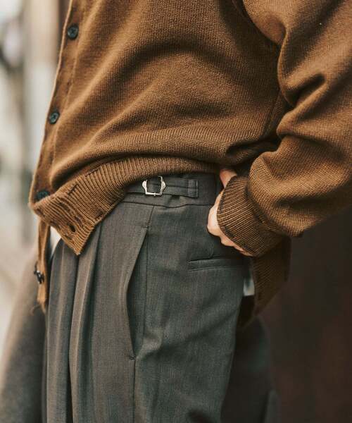 417 EDIFICE（フォーワンセブンエディフィス）の「”4WAYストレッチ”  オーセンティック２タックパンツ（スラックス・メンズ・ブラック/カーキ/ネイビー/ブラウン・LARGE/MEDIUM/SMALL）」の20枚目の写真