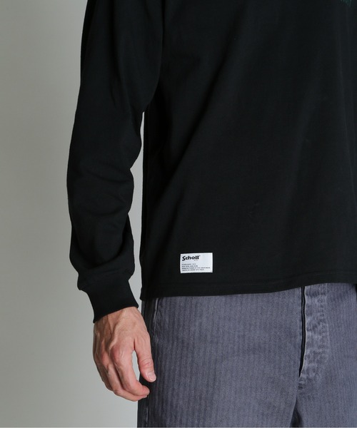 Schott（ショット）の「Schott/ショット/LS CIRCLE LOGO T-SHIRT/サークルロゴ ロンT（Tシャツ/カットソー・メンズ・グレー/ホワイト/ブラック・2XL/XL/L/M）」の4枚目の写真