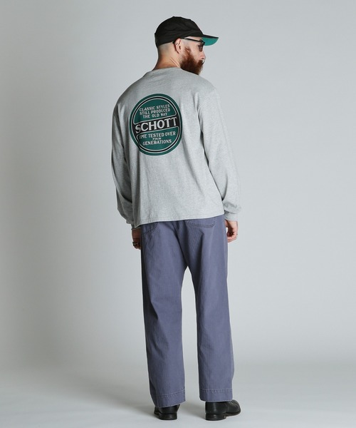 Schott（ショット）の「Schott/ショット/LS CIRCLE LOGO T-SHIRT/サークルロゴ ロンT（Tシャツ/カットソー・メンズ・グレー/ホワイト/ブラック・2XL/XL/L/M）」の9枚目の写真