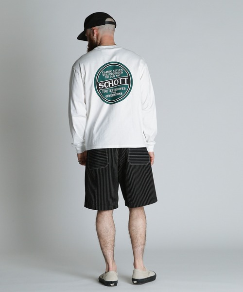 Schott（ショット）の「Schott/ショット/LS CIRCLE LOGO T-SHIRT/サークルロゴ ロンT（Tシャツ/カットソー・メンズ・グレー/ホワイト/ブラック・2XL/XL/L/M）」の5枚目の写真