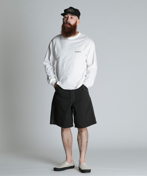 Schott（ショット）の「Schott/ショット/LS CIRCLE LOGO T-SHIRT/サークルロゴ ロンT（Tシャツ/カットソー・メンズ・グレー/ホワイト/ブラック・2XL/XL/L/M）」の6枚目の写真