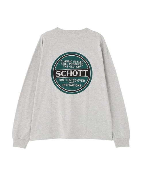 Schott（ショット）の「Schott/ショット/LS CIRCLE LOGO T-SHIRT/サークルロゴ ロンT（Tシャツ/カットソー・メンズ・グレー/ホワイト/ブラック・2XL/XL/L/M）」の18枚目の写真