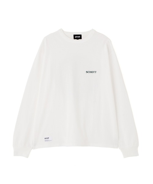 Schott（ショット）の「Schott/ショット/LS CIRCLE LOGO T-SHIRT/サークルロゴ ロンT（Tシャツ/カットソー・メンズ・グレー/ホワイト/ブラック・2XL/XL/L/M）」の11枚目の写真