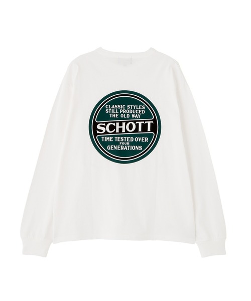 Schott（ショット）の「Schott/ショット/LS CIRCLE LOGO T-SHIRT/サークルロゴ ロンT（Tシャツ/カットソー・メンズ・グレー/ホワイト/ブラック・2XL/XL/L/M）」の12枚目の写真