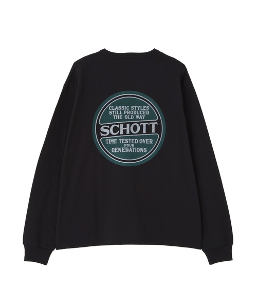 Schott（ショット）の「Schott/ショット/LS CIRCLE LOGO T-SHIRT/サークルロゴ ロンT（Tシャツ/カットソー・メンズ・グレー/ホワイト/ブラック・2XL/XL/L/M）」の15枚目の写真