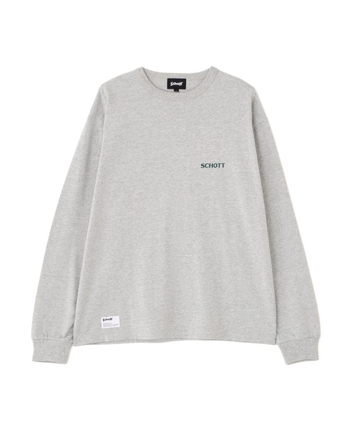 Schott（ショット）の「Schott/ショット/LS CIRCLE LOGO T-SHIRT/サークルロゴ ロンT（Tシャツ/カットソー・メンズ・グレー/ホワイト/ブラック・2XL/XL/L/M）」の17枚目の写真
