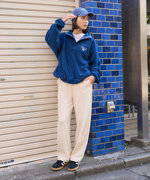 美品 セットアップ nagonstans フリースアノラックプルオーバートップス セール】カレッジロゴ フリース スナッププルオーバー/アノラック