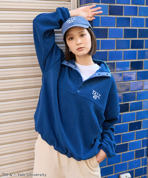 FREAK'S STORE（フリークスストア）の「カレッジロゴ フリース スナッププルオーバー/アノラック＜セットアップ対応＞（その他トップス・レディース・ネイビー/チャコール/レッド・ﾌﾘ-）」の8枚目の写真