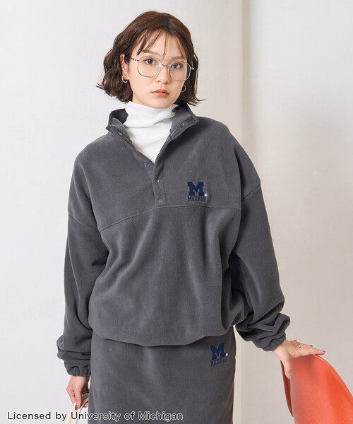 FREAK'S STORE（フリークスストア）の「カレッジロゴ フリース スナッププルオーバー/アノラック＜セットアップ対応＞（その他トップス・レディース・ネイビー/チャコール/レッド・ﾌﾘ-）」の19枚目の写真