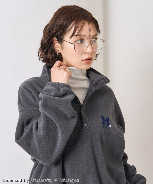 FREAK'S STORE（フリークスストア）の「カレッジロゴ フリース スナッププルオーバー/アノラック＜セットアップ対応＞（その他トップス・レディース・ネイビー/チャコール/レッド・ﾌﾘ-）」の20枚目の写真