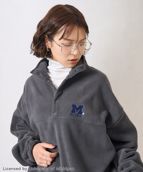 FREAK'S STORE（フリークスストア）の「カレッジロゴ フリース スナッププルオーバー/アノラック＜セットアップ対応＞（その他トップス・レディース・ネイビー/チャコール/レッド・ﾌﾘ-）」の21枚目の写真