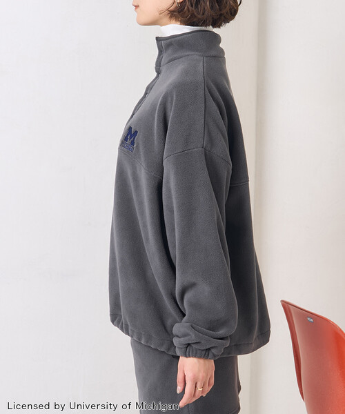 セール】カレッジロゴ フリース スナッププルオーバー/アノラック