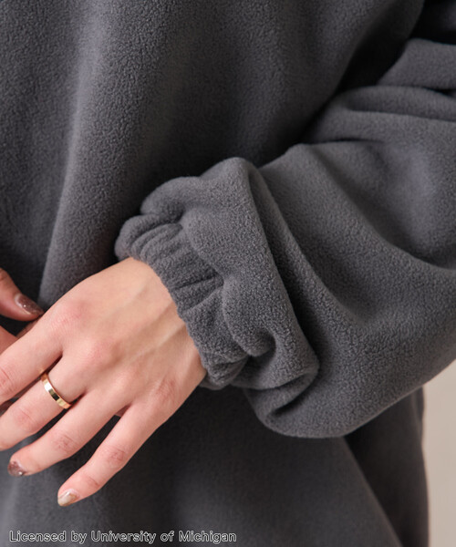 セール】カレッジロゴ フリース スナッププルオーバー/アノラック