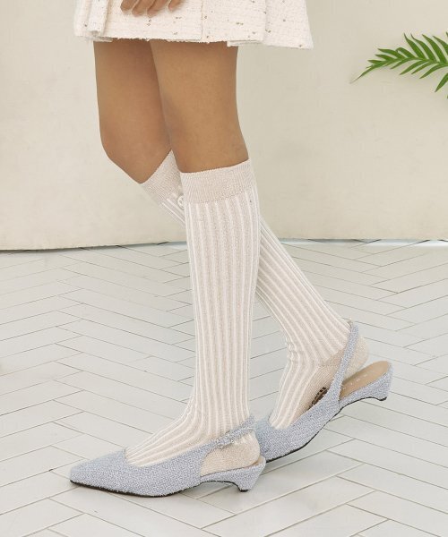 SHOEHI(シューハイ)の「セレナグリッターツイードローヒール H3012 (5カラー)(サンダル・レディース・スカイブルー/ブラック/ラベンダー/Beige/LIME・22.5cm/23cm/23.5cm/24cm/24.5cm/25cm)」の7枚目の写真
