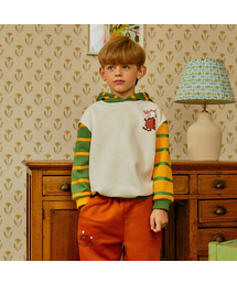 MINIDOU（ミニドウ）の「Beaver Kids Fleece Hooded Man to Man T-Shirt（スウェット）」