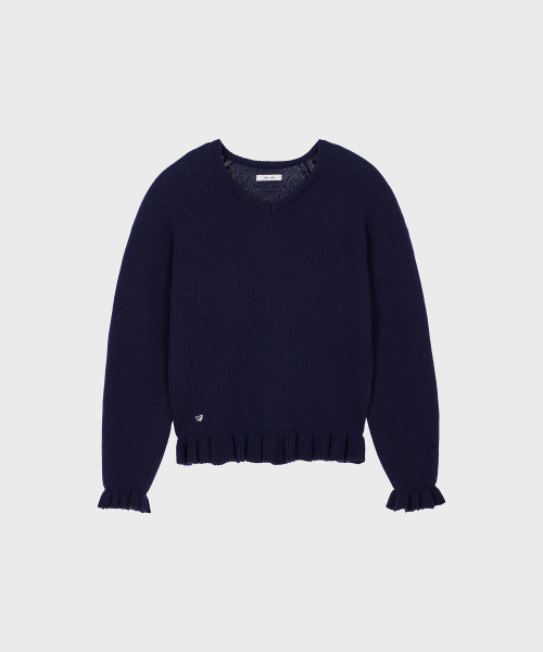 ALKI ALKA(アルキアルカ)の「V-Neck Frill Knit (Navy)(ニット/セーター・レディース・その他・Navy)」の7枚目の写真