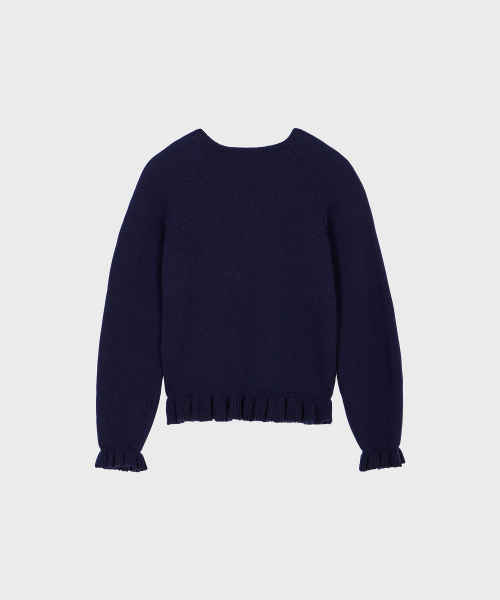 ALKI ALKA(アルキアルカ)の「V-Neck Frill Knit (Navy)(ニット/セーター・レディース・その他・Navy)」の8枚目の写真
