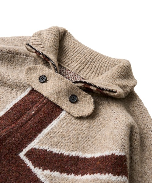 FTW(エフティダブリュー)の「UK MOTIF ZIPUP KNIT(カーディガン/ボレロ・レディース・ブラック/ベージュ・MEDIUM/LARGE/SMALL)」の10枚目の写真