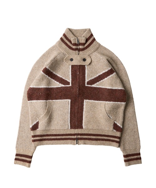 FTW(エフティダブリュー)の「UK MOTIF ZIPUP KNIT(カーディガン/ボレロ・レディース・ブラック/ベージュ・MEDIUM/LARGE/SMALL)」の7枚目の写真