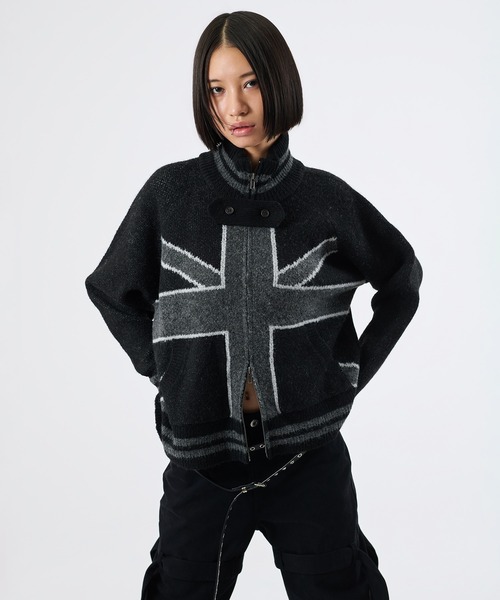 FTW(エフティダブリュー)の「UK MOTIF ZIPUP KNIT(カーディガン/ボレロ・レディース・ブラック/ベージュ・MEDIUM/LARGE/SMALL)」の20枚目の写真