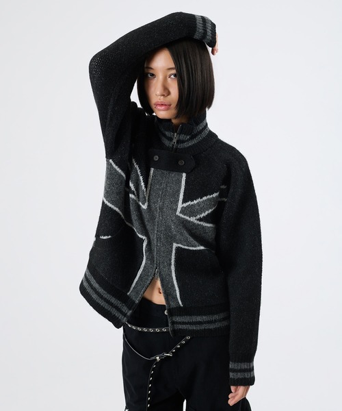 FTW(エフティダブリュー)の「UK MOTIF ZIPUP KNIT(カーディガン/ボレロ・レディース・ブラック/ベージュ・MEDIUM/LARGE/SMALL)」の22枚目の写真