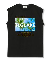 ベケーションスポット オーバーサイズ ノースリーブTシャツ ブラック