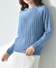 INTERPLANET | 前身頃ケーブルラグランプルオーバー(ニット/セーター)