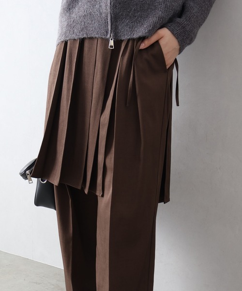 Libby&Rose(リビーアンドローズ)の「ラッププリーツスカート付パンツ(その他パンツ・レディース・ブラウン/チャコールグレー・FREE)」の6枚目の写真