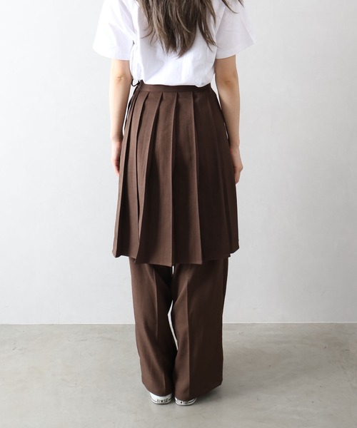 Libby&Rose(リビーアンドローズ)の「ラッププリーツスカート付パンツ(その他パンツ・レディース・ブラウン/チャコールグレー・FREE)」の12枚目の写真