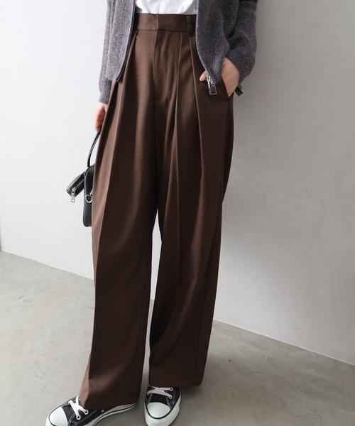 Libby&Rose(リビーアンドローズ)の「ラッププリーツスカート付パンツ(その他パンツ・レディース・ブラウン/チャコールグレー・FREE)」の14枚目の写真