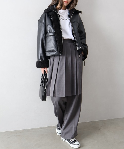 Libby&Rose(リビーアンドローズ)の「ラッププリーツスカート付パンツ(その他パンツ・レディース・ブラウン/チャコールグレー・FREE)」の15枚目の写真