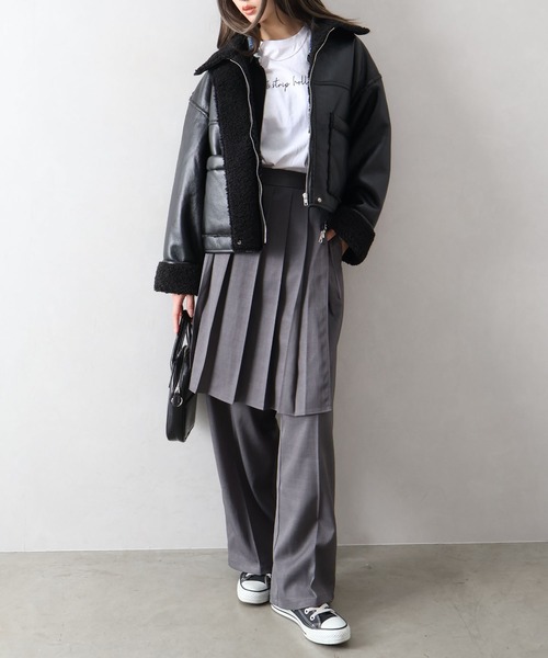 Libby&Rose(リビーアンドローズ)の「ラッププリーツスカート付パンツ(その他パンツ・レディース・ブラウン/チャコールグレー・FREE)」の16枚目の写真