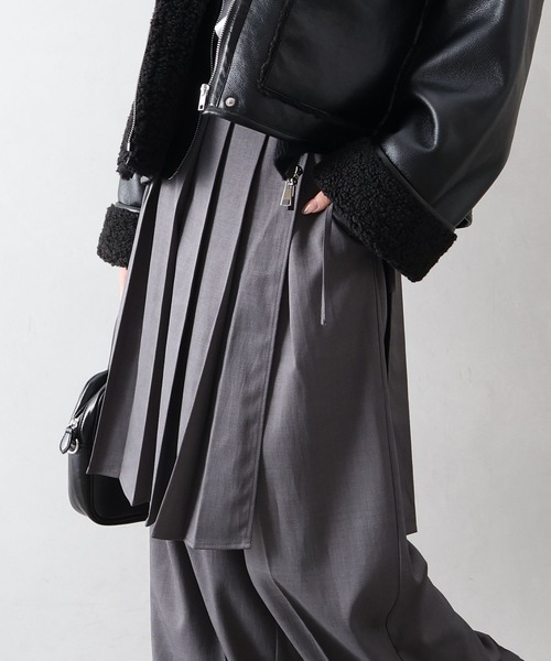 Libby&Rose(リビーアンドローズ)の「ラッププリーツスカート付パンツ(その他パンツ・レディース・ブラウン/チャコールグレー・FREE)」の18枚目の写真