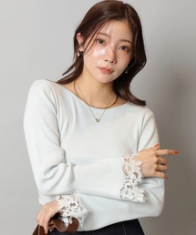 Apuweiser-riche | 袖フレアレースニット(ニット/セーター)