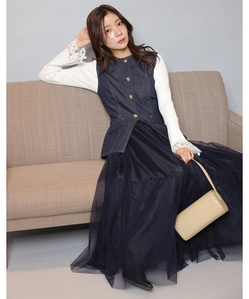 Apuweiser-riche(アプワイザーリッシェ)の「袖フレアレースニット(ニット/セーター・レディース・ホワイト/ライトブルー/ブラック系その他/ブラック/コーラルピンク・2)」の18枚目の写真