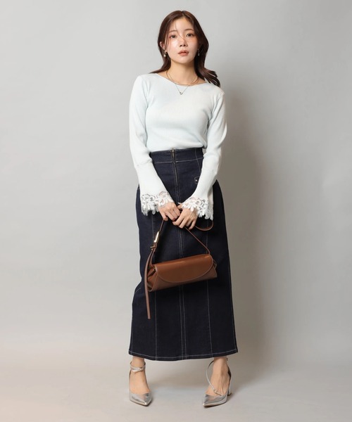 袖フレアレースニット（ニット/セーター）｜Apuweiser-riche