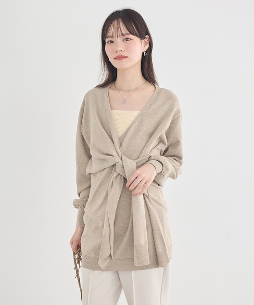 earth music&ecology(アースミュージックアンドエコロジー)の「【2026SS】カシュクールムスビニット(ニット/セーター・レディース・ホワイト系その他2/サックスブルー/ブラック/ベージュ・FREE)」の18枚目の写真