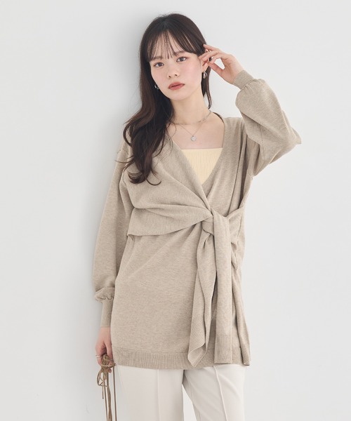 earth music&ecology(アースミュージックアンドエコロジー)の「【2026SS】カシュクールムスビニット(ニット/セーター・レディース・ホワイト系その他2/サックスブルー/ブラック/ベージュ・FREE)」の16枚目の写真