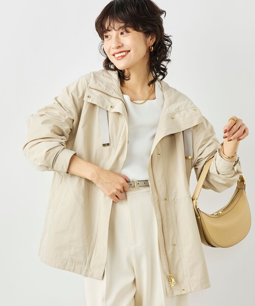 NOLLEY’S（ノーリーズ）の「【WEB限定カラー】ウォッシャブル2WAY撥水フーテッドブルゾン（ブルゾン・レディース・チャコールグレー/ブラック/ベージュ/ネイビー・38）」の4枚目の写真