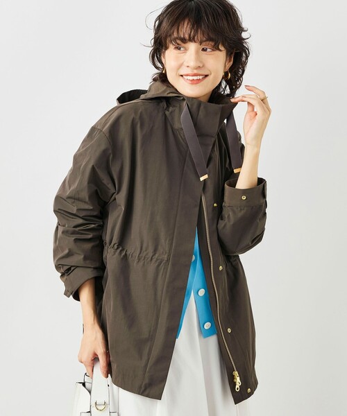 NOLLEY’S（ノーリーズ）の「【WEB限定カラー】ウォッシャブル2WAY撥水フーテッドブルゾン（ブルゾン・レディース・チャコールグレー/ブラック/ベージュ/ネイビー・38）」の3枚目の写真