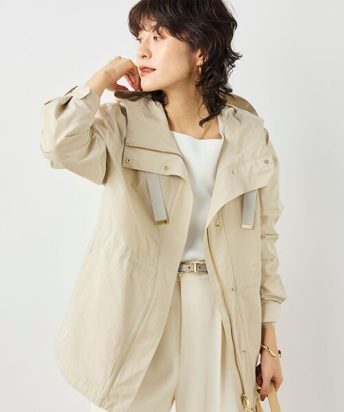 NOLLEY’S（ノーリーズ）の「【WEB限定カラー】ウォッシャブル2WAY撥水フーテッドブルゾン（ブルゾン・レディース・チャコールグレー/ブラック/ベージュ/ネイビー・38）」の12枚目の写真