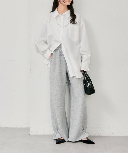 mystic（ミスティック）の「ボタンレイヤードBIGシャツ（シャツ/ブラウス・レディース・オフホワイト/ブルー/ピンク/ブラウン・FREE）」の13枚目の写真